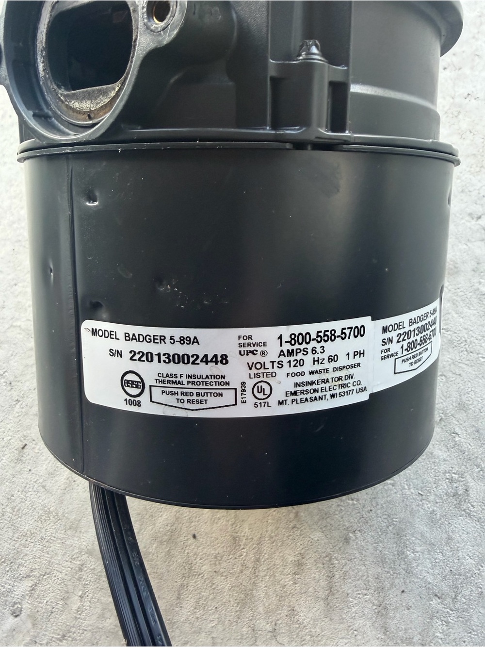 InSinkErator Badger 5 Garbage Disposal - Black - Picture 7 of 10